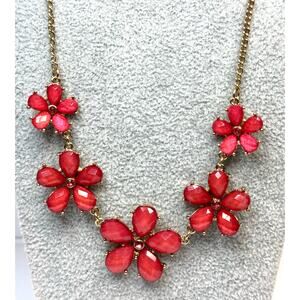 Claire's Vintage Glittery Pink Daisy Floral Statement Necklace Adjustable Length